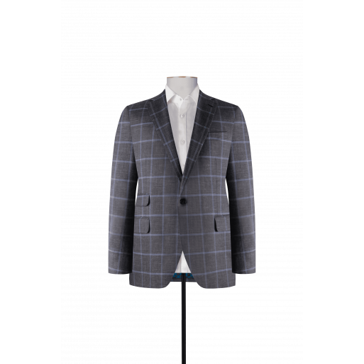 Blue Gray Check - Stylish Business Casual Wear