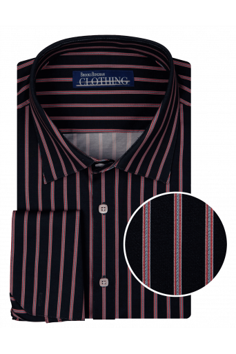 Navy Red Stretch - Bold & Comfortable Office Wear
