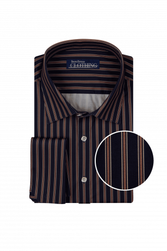 Tan Navy Stretch - Smart, Flexible Business Shirt