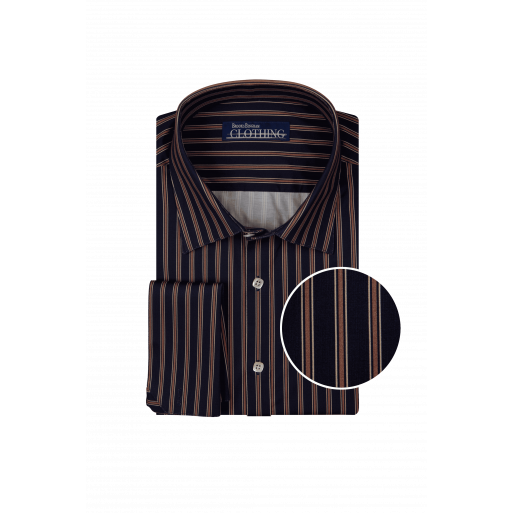 Tan Navy Stretch - Smart, Flexible Business Shirt