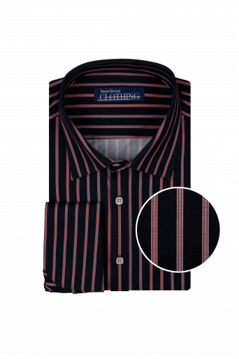 Navy Red Stretch - Bold & Comfortable Office Wear