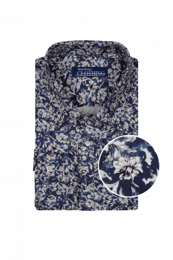 Blue Floral Stretch - Stylish & Flexible Design