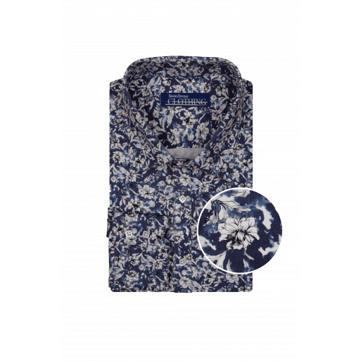 Blue Floral Stretch - Stylish & Flexible Design